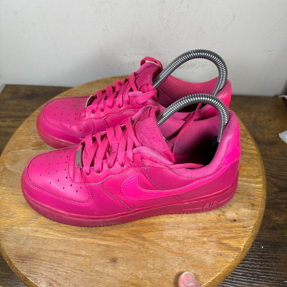 Nike Air Force 1 Low Fireberry Pink Leather Sneakers DD8959-600 Womens 7 - Picture 4 of 8